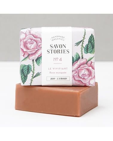 SAVON BIO N°4 VIVIFIANT à la rose, géranium rosat & palmarosa: Savon Stories