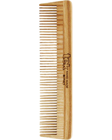 Small comb with thick teeth in natural wood: Tek